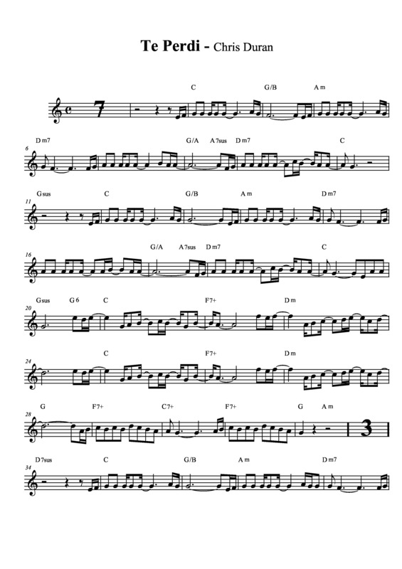 Partitura da música Te Perdi v.2