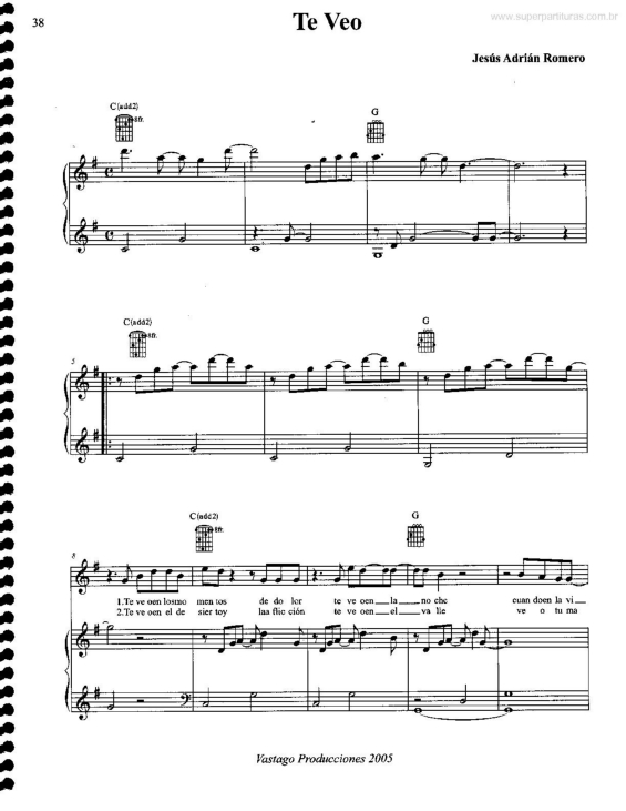 Partitura da música Te Veo v.2