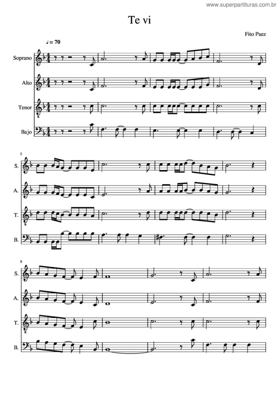 Partitura da música Te Vi v.2