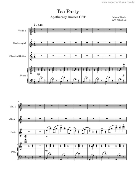 Partitura da música Tea Party – Apothecary Diaries Ost
