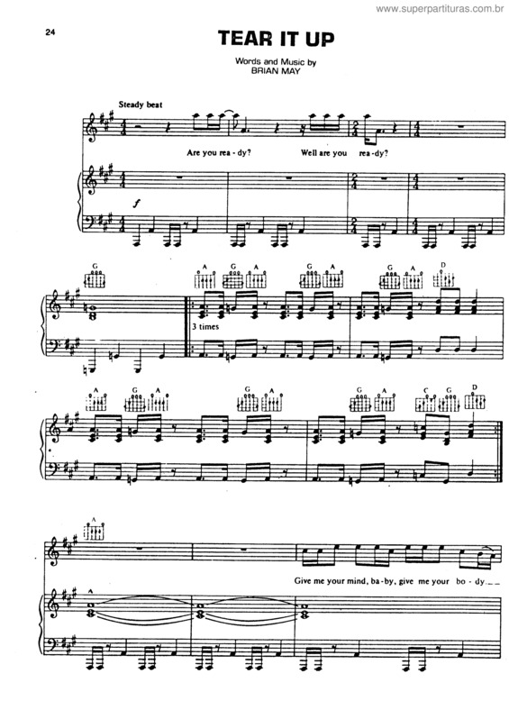 Partitura da música Tear It Up