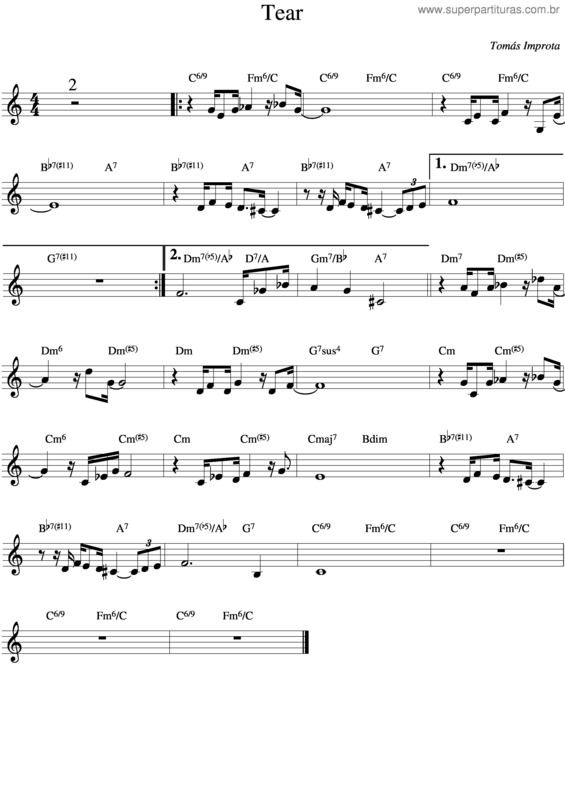 Partitura da música Tear