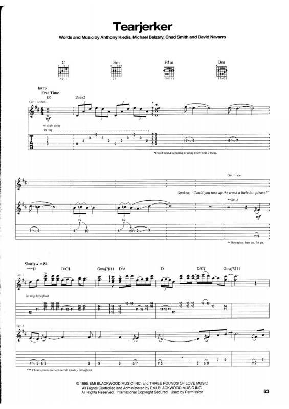 Partitura da música Tearjerker