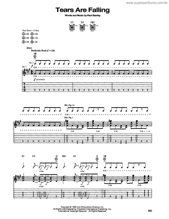 Partitura da música Tears are Falling