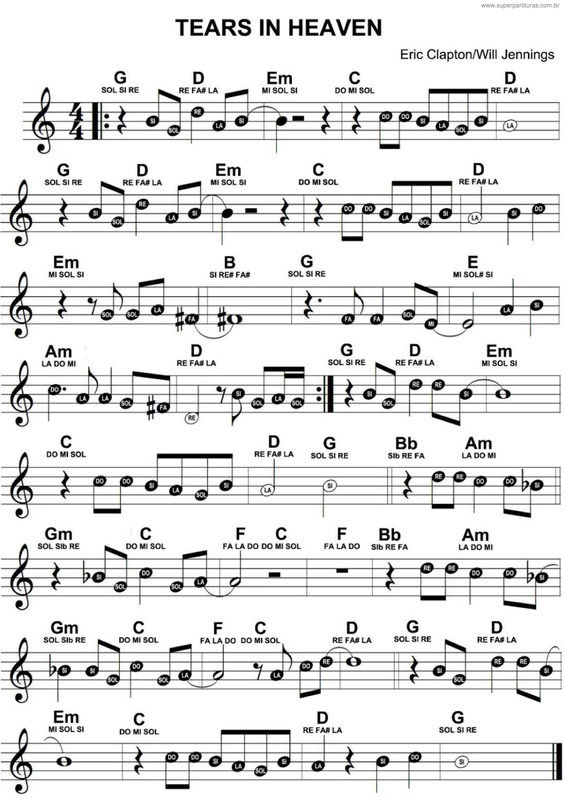 Partitura da música Tears In Heaven v.15