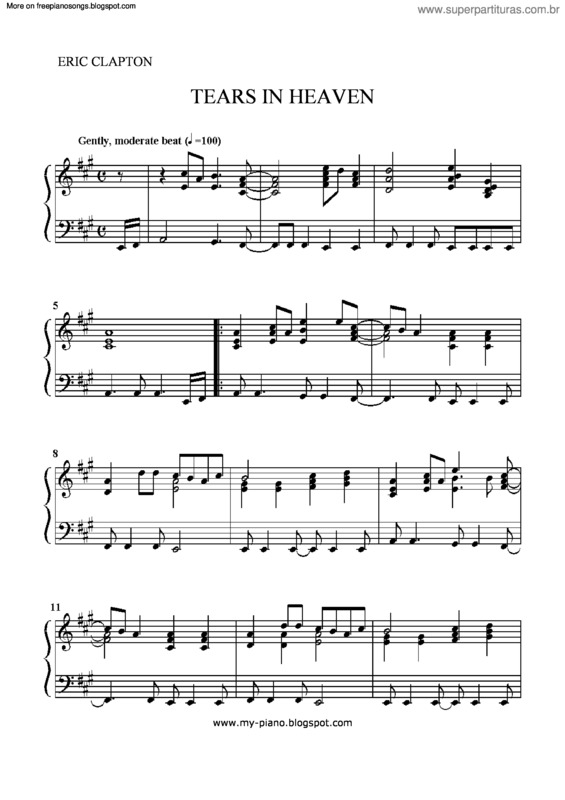 Partitura da música Tears In Heaven v.16