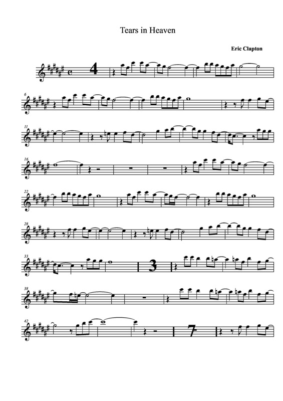 Partitura da música Tears In Heaven v.5