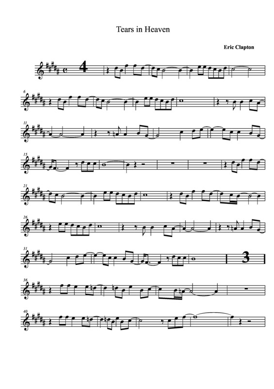 Partitura da música Tears in Heaven v.6