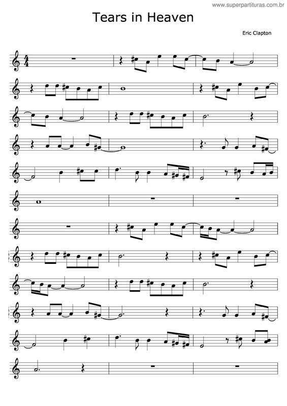 Partitura da música Tears In Heaven v.8