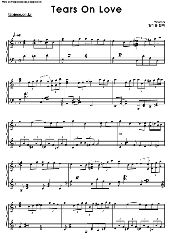 Partitura da música Tears On Love v.2