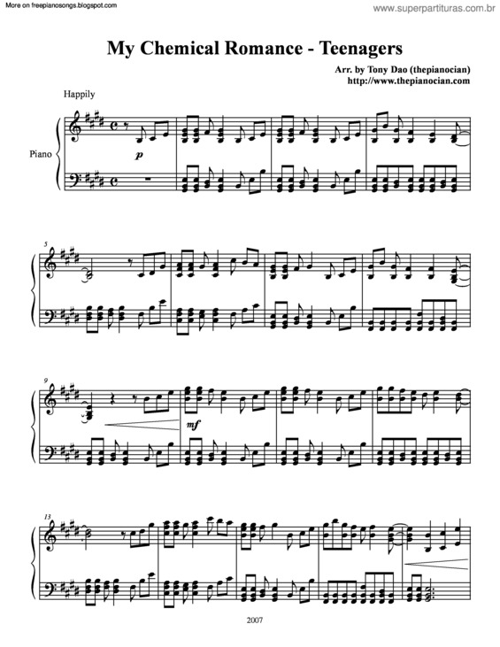 Partitura da música Teenagers v.2