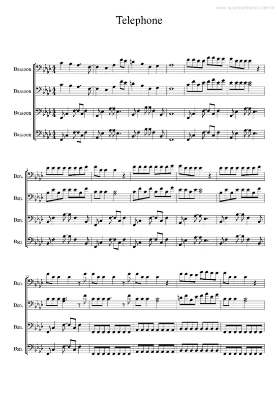 Partitura da música Telephone v.2