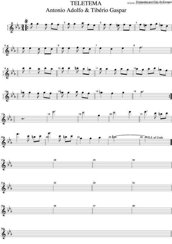 Partitura da música Teletema v.2