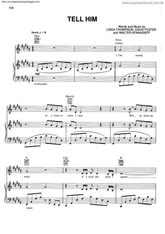 Partitura da música Tell Him v.4