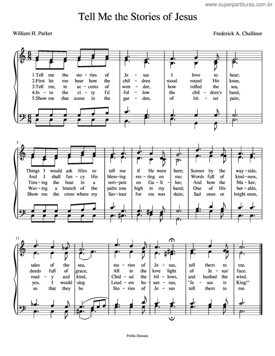 Partitura da música Tell Me The Stories Of Jesus
