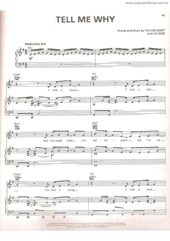 Partitura da música Tell me whay