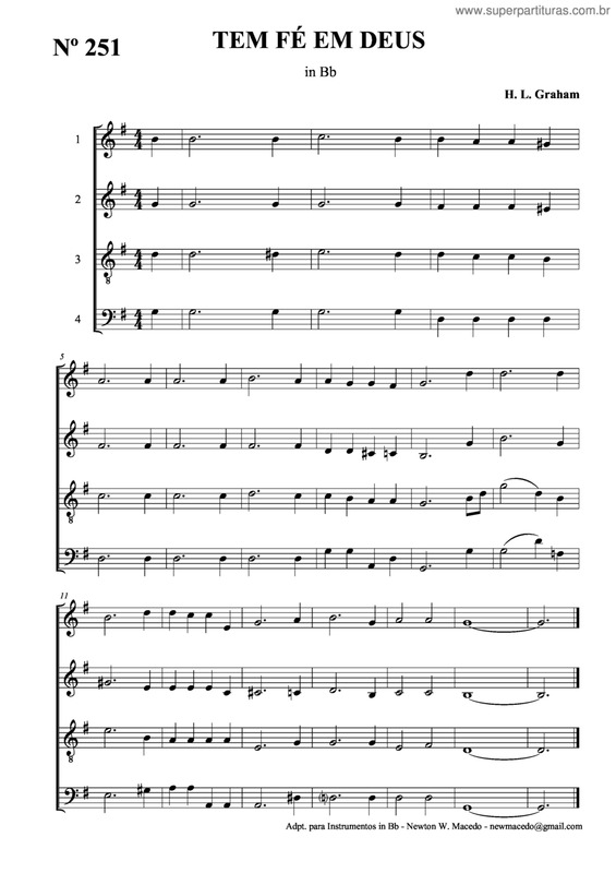 Partitura da música Tem Fé Em Deus v.2