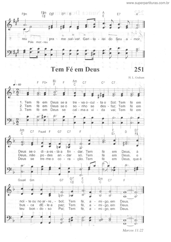 Partitura da música Tem Fé Em Deus