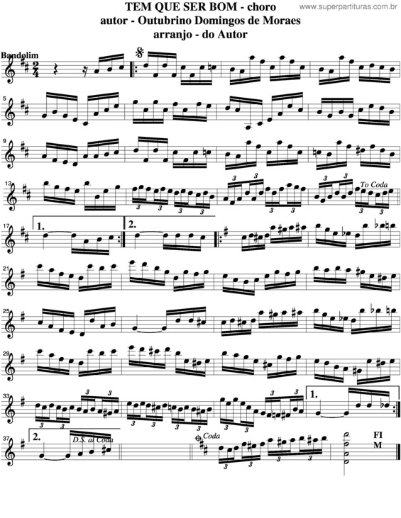 Partitura da música Tem Que Ser Bom v.4