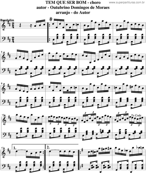 Partitura da música Tem Que Ser Bom v.5