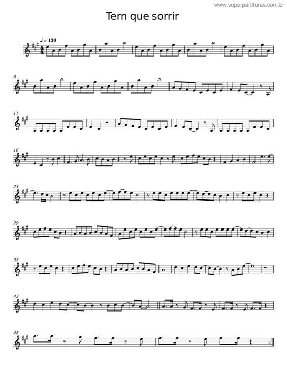 Partitura da música Tem Que Sorrir