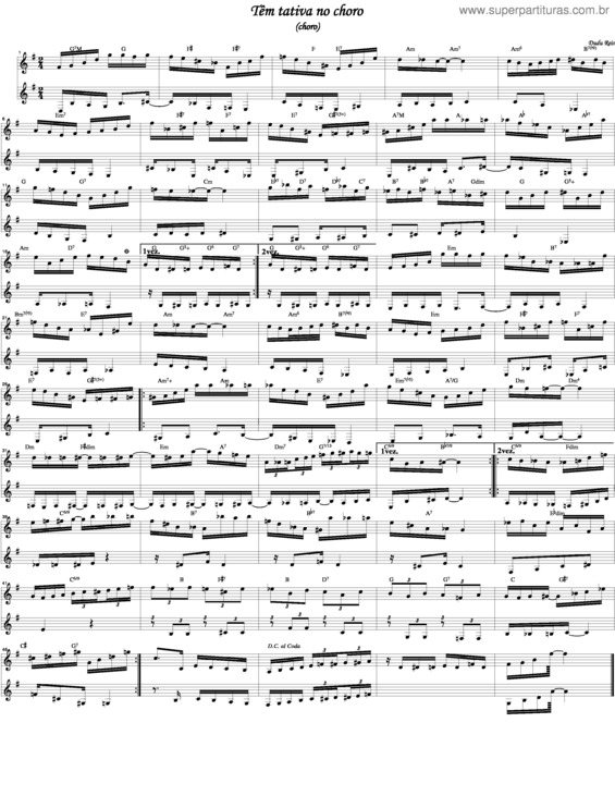 Partitura da música Têm Tativa No Choro