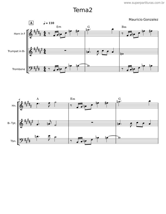 Partitura da música Tema 2