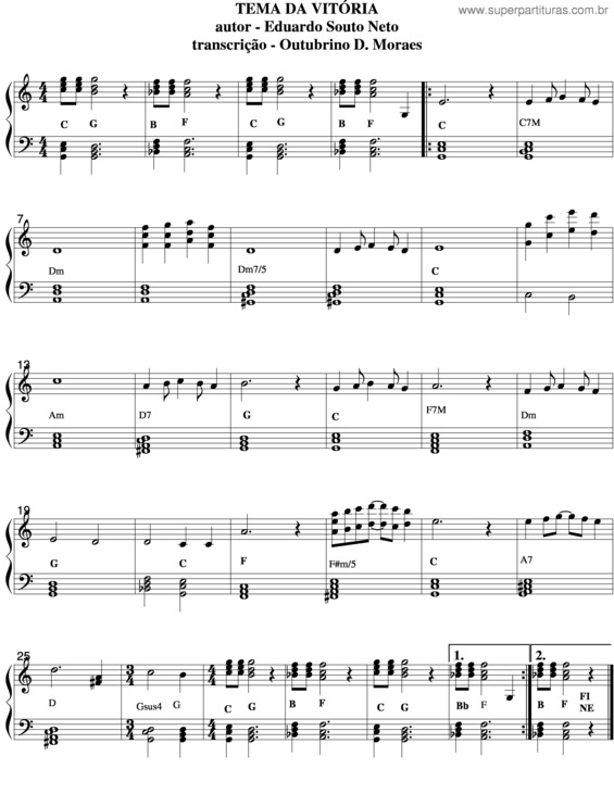 Partitura da música Tema Da Vitória v.3