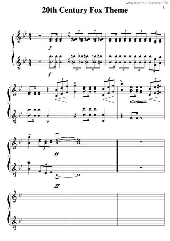 Partitura da música Tema De Abertura Da Fox v.2