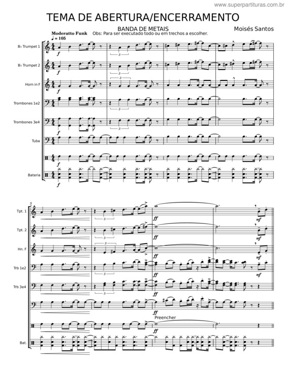 Partitura da música Tema De Abertura
