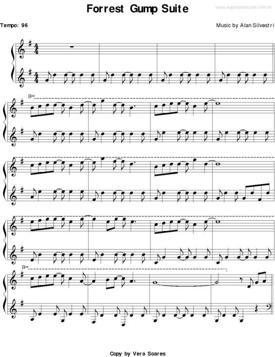 Partitura da música Tema de Forrest Gump v.3