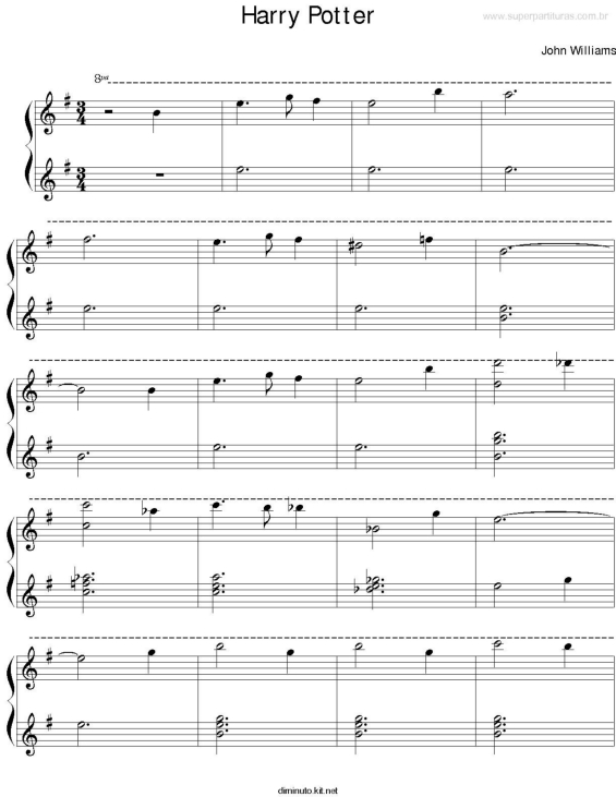 Partitura da música Tema de Harry Potter v.3