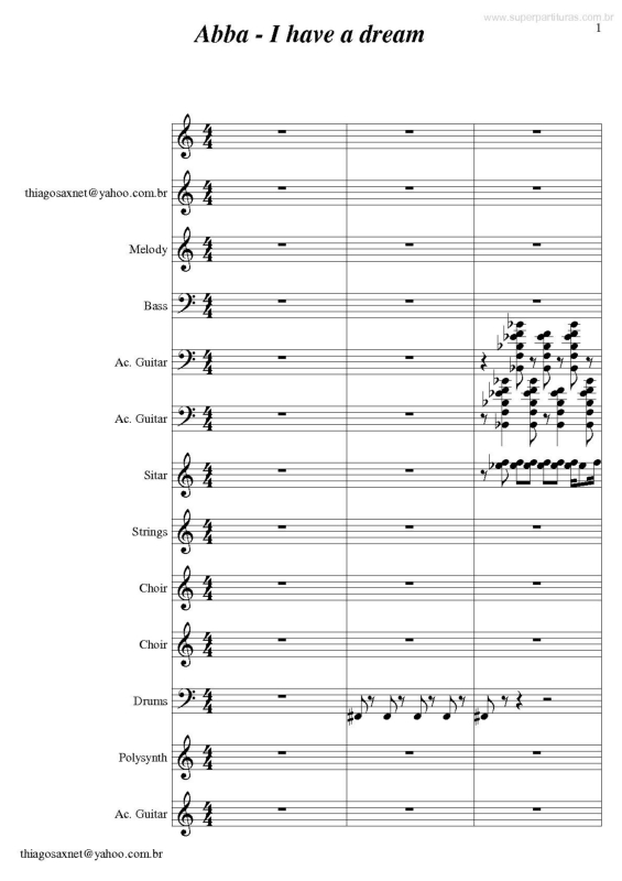 Partitura da música Tema de Indiana Jones