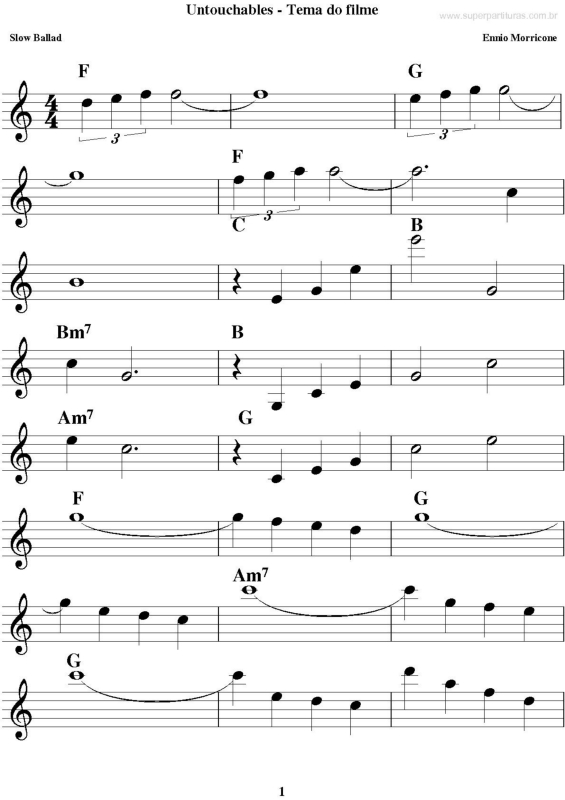 Partitura da música Tema de Untouchables