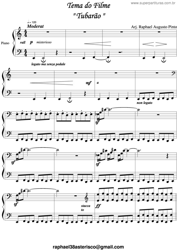 Partitura da música Tema Do Tubarao