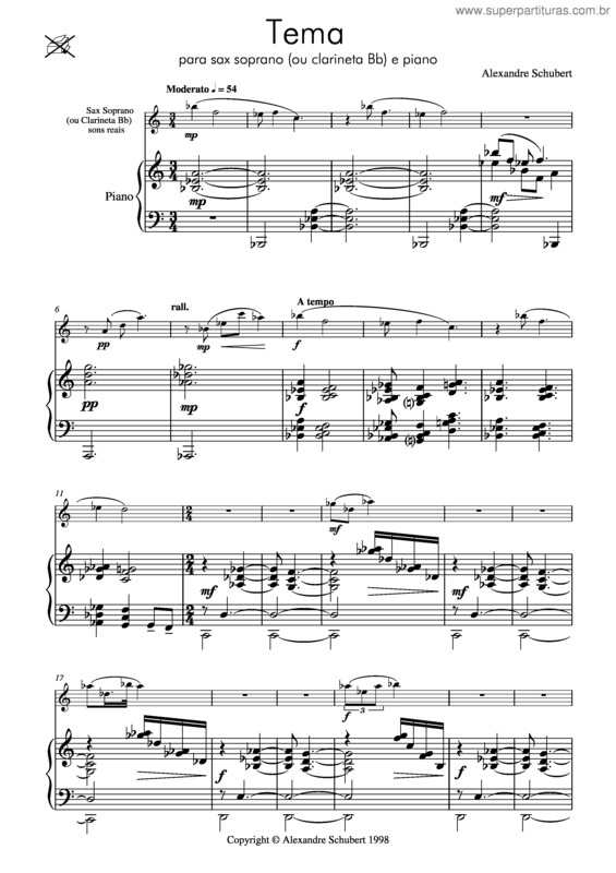 Partitura da música Tema v.2