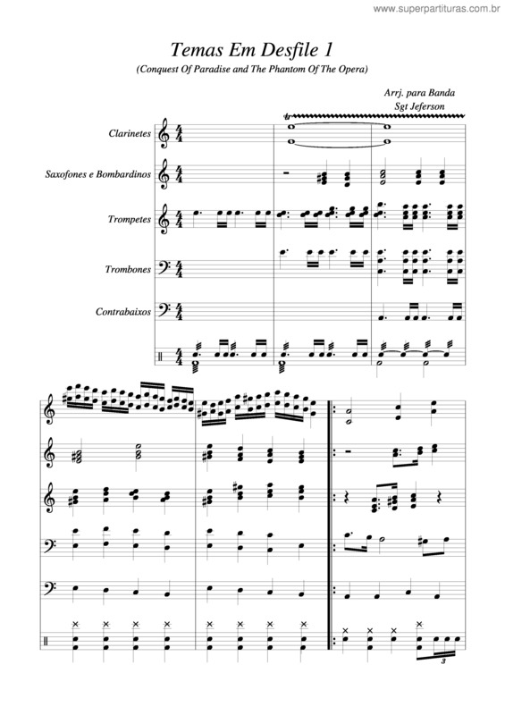 Partitura da música Temas em Desfile 1