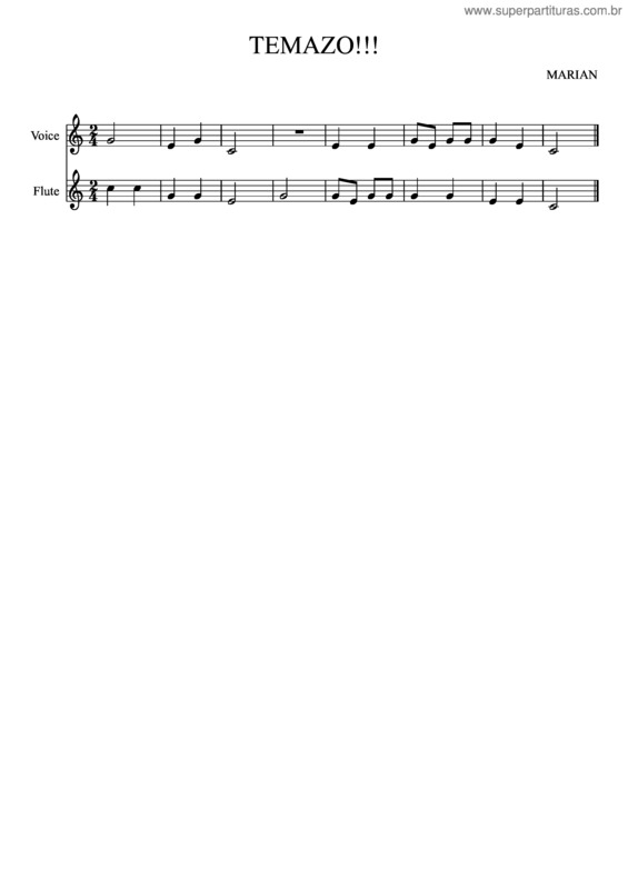 Partitura da música Temazo!!!