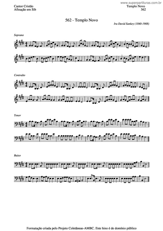 Partitura da música Templo Novo v.3
