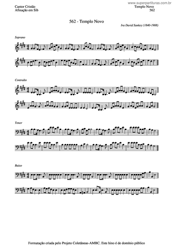 Partitura da música Templo Novo v.3