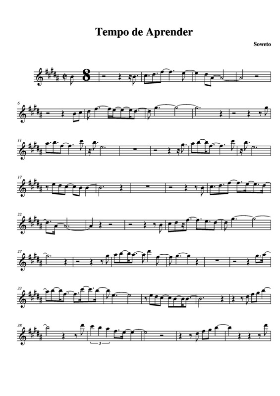 Partitura da música Tempo de Aprender