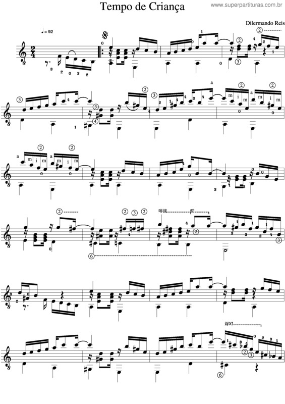 Partitura da música Tempo De Criança