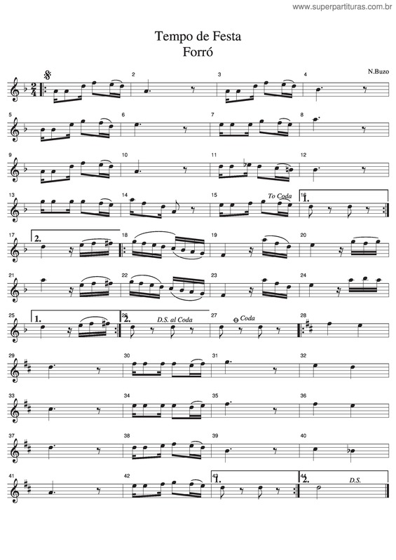 Partitura da música Tempo De Festa v.2