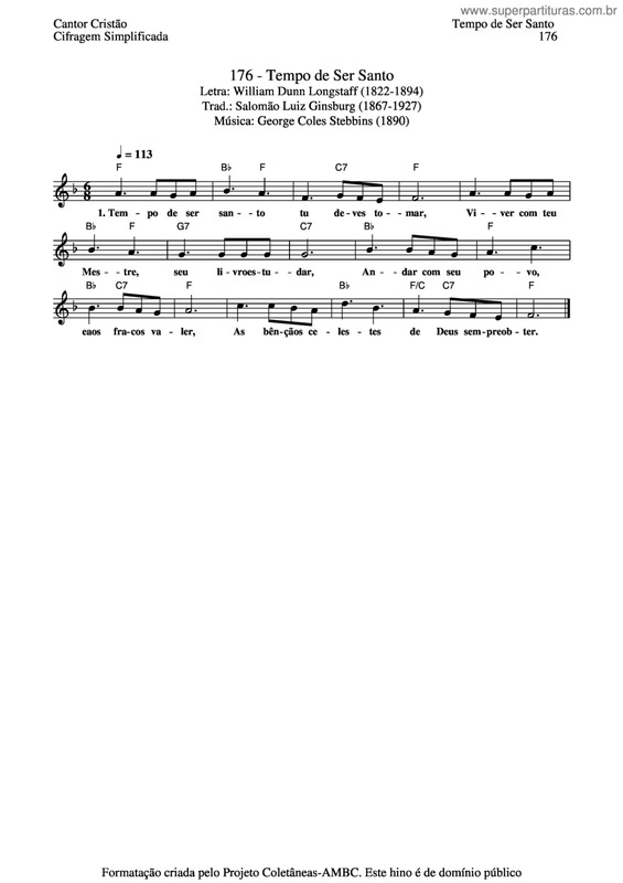 Partitura da música Tempo De Ser Santo v.2