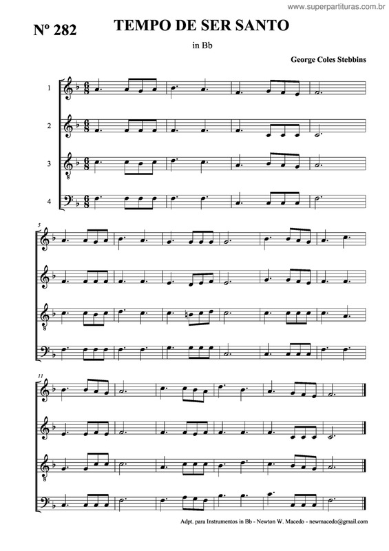 Partitura da música Tempo De Ser Santo v.6