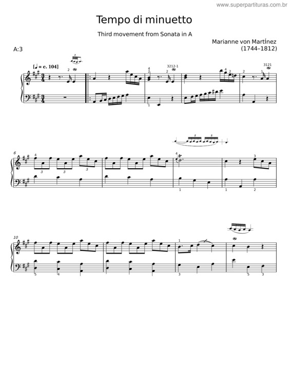 Partitura da música Tempo Di Minuetto