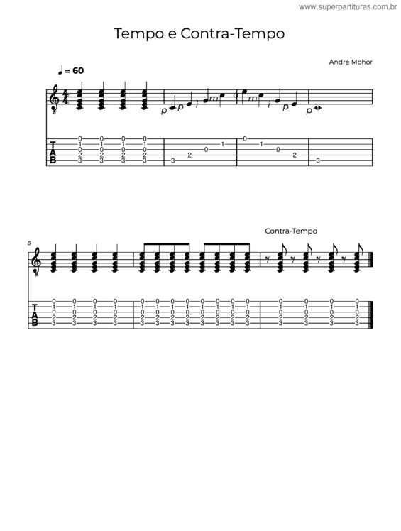 Partitura da música Tempo E Contra–Tempo