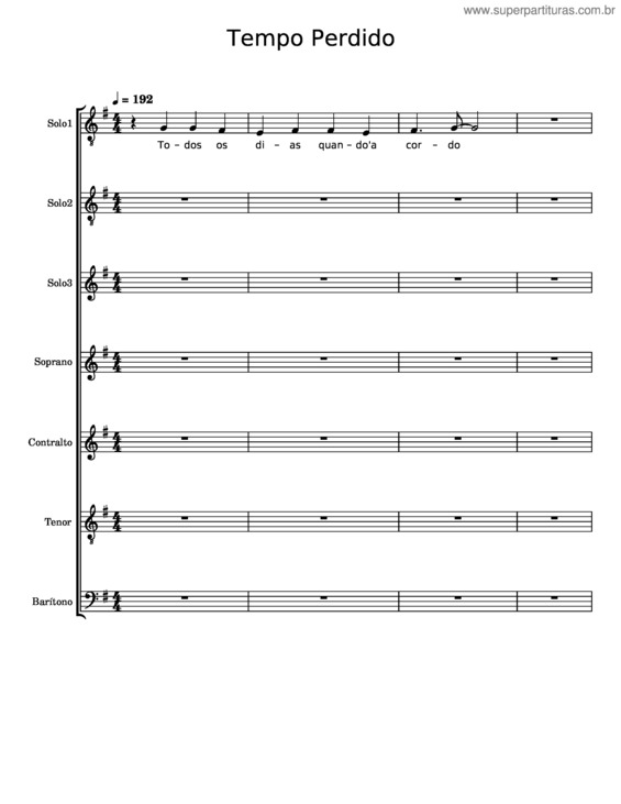 Partitura da música Tempo Perdido v.19