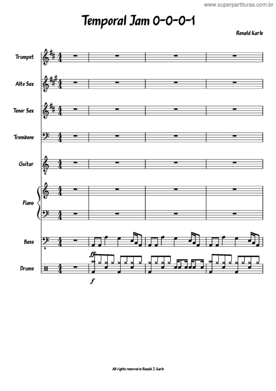 Partitura da música Temporal Jam 0–0–0–1