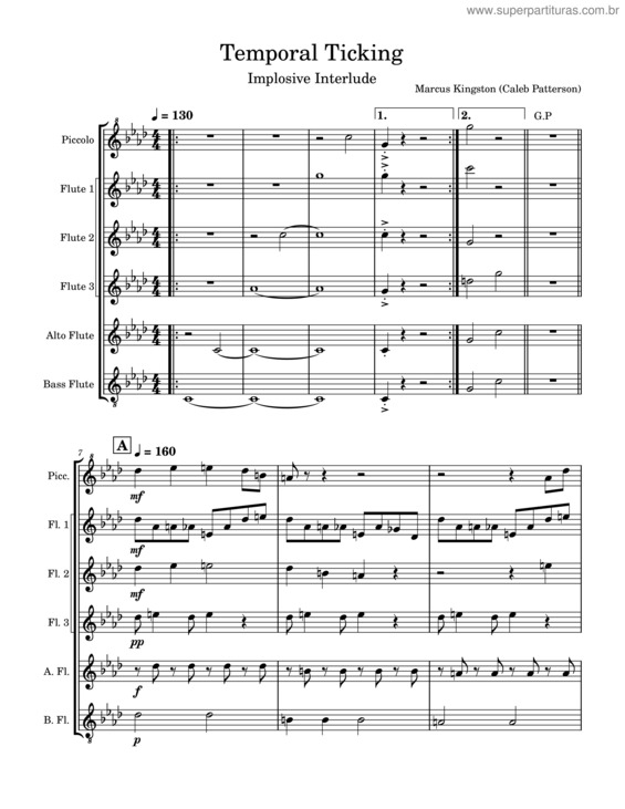 Partitura da música Temporal Ticking V2